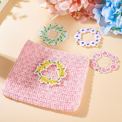 ポリエステル製衣類パッチ9個  花輪  ミックスカラー  52~62x50~60x1.5~2mm&nbsp;DIY-TAC0010-42