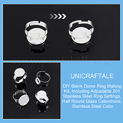 DIY Blank Dome Ring Making Kit&nbsp;DIY-UN0004-76