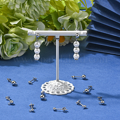 12Pcs 3 Styles Sterling Silver Round Ball Stud Earring Findings&nbsp;FIND-BBC0004-60