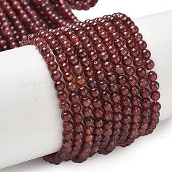 天然石ガーネットビーズ連売り  ラウンド  4~4.5mm  穴：0.7mm  約98個/連  15.75''~15.87''（40~40.3センチメートル）&nbsp;G-Z104-A01-4mm