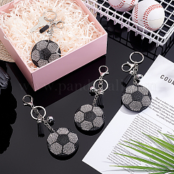 Sports Theme Resin Rhinestone Football Keychains&nbsp;KEYC-WH0003-34P