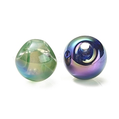 UVメッキレインボー虹色アクリルビーズ  丸い鈴丸ビーズ  ミックスカラー  18.5mm  穴：4mm&nbsp;OACR-P015-05A