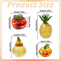 4Pcs 4 Styles Handmade Lampwork Fruits Display Decorations&nbsp;DJEW-DR0001-15
