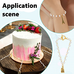 10Pcs ABS Plastic Imitation Pearl & Alloy Enamel Pendant Decorations&nbsp;HJEW-BC00078
