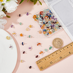 84Pcs 2 Styles Gemstone Links Connector Charms&nbsp;PALLOY-FH00112