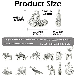 60Pcs 12 Styles Tibetan Style Alloy Pendants&nbsp;TIBE-CJ0001-36