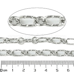 変色しにくい304ステンレススチールチェーン  溶接されていない  スプールで  ステンレス鋼色  12x6.5x1.5mm&nbsp;CHS-Q005-04P
