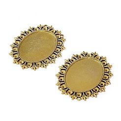 Tibetan Style Cabochon Settings  for Cabochon & Rhinestone&nbsp;TIBEP-554-AG-LF