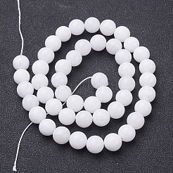 Natural White Jade Beads Strands&nbsp;GSR8mmC067