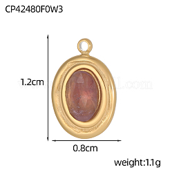 Natural Mixed Stone Oval Charms&nbsp;G-OY001-01G
