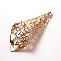 Apetalous Filigree Brass Bead Cones&nbsp;X-KK-N0089-02KCG