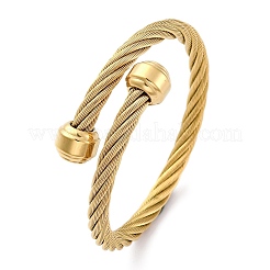 304 Stainless Steel Torque Bangles for Women&nbsp;BJEW-P310-23G