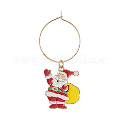 Christmas Theme Alloy Enamel Wine Glass Charms&nbsp;HJEW-JM00982