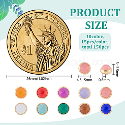 150Pcs 10 Colors 4-Hole Brass Buttons&nbsp;BUTT-FG0001-61
