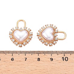合金ラインストーンペンダント  ABSの模造パールと  カドミウムフリー＆鉛フリー  ハートチャーム  クリスタル  23.5x19x5mm  穴：6x5mm&nbsp;PALLOY-N176-80KCG