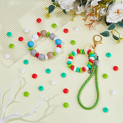 80Pcs 4 Styles Rondelle Food Grade Eco-Friendly Silicone Beads&nbsp;SIL-DC0001-68B