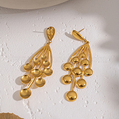 304 Stainless Steel Branch with Round Dangle Stud Earrings&nbsp;PH4691