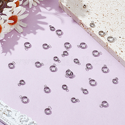 30個 3スタイル 304ステンレススチールチューブベイル  ループベイル  リング  ステンレス鋼色  9~11x6~8x2~2.5mm  穴：1.5~2mm  内径：4~6mm  10個/スタイル&nbsp;STAS-LP0001-23
