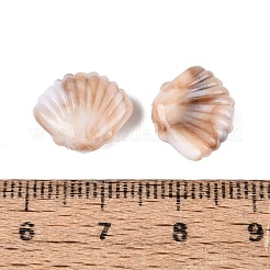 ツートンカラーの不透明なプラスチックビーズ  シェル形状  ペルー  11~11.5x13x3mm  穴：1.5mm  約1350個/500g&nbsp;KY-N025-53