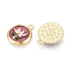 Rack Plating Alloy Enamel Pendants&nbsp;ENAM-N066-05KCG