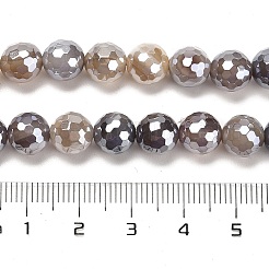Electroplated Natural Botswana Agate Round Beads Strands&nbsp;G-L598-A03-02