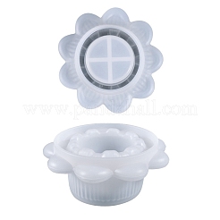 食品グレードのDIYホルダーシリコン型  レジン型  花  ホワイト  98x44mm&nbsp;PW-WG6FC12-01