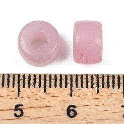 染め天然な白翡翠ビーズ  フラットラウンド  ミスティローズ  8x6mm  穴：3mm&nbsp;G-G003-A06-09
