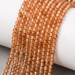 ナチュラルオレンジガーネットビーズ連売り  スムーズなラウンド  2.5~3.5mm  穴：0.6~0.7mm  約126~151個/連  14.96~16.34''（38~41.5センチメートル）&nbsp;G-H358-A03-3mm-01
