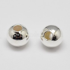 Brass Solid Round Beads&nbsp;KK-M085-28S-NR