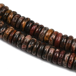 天然ヒョウ肌ジャスパービーズ連売り  ロンデル  6x2mm  穴：0.7mm  約174個/連  15.35''（39センチメートル）&nbsp;G-Q159-B33-01