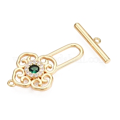 真鍮製マンテル  カドミウムフリー＆ニッケルフリー＆鉛フリー  ガラスと  花  18KGP本金メッキ  24x13.5x2mm  穴：1mm  バー：4x16x2mm  穴：1mm&nbsp;KK-N054-150G