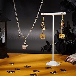 201ステンレススチールペンダント24個  ハロウィン  ゴースト  カボチャ  スカル  ミックスカラー  15x14.5x1mm  穴：1.5mm&nbsp;STAS-CA0001-40