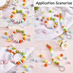20色のロンデルシリコンビーズ10個  DIYネックレスとブレスレットの作り方  ミックスカラー  14mm  穴：2mm&nbsp;JX323A-01