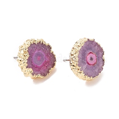 Natural Dyed Quartz Stud Earrings&nbsp;EJEW-P166-B02