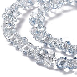 電気メッキガラスビーズセット  パール光沢メッキ  クマ  ライトスチールブルー  15x12x8.5mm  穴：1mm  約44個/連  25.20インチ（64cm）&nbsp;EGLA-L030-PL01