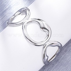 女性用304ステンレススチールカフバングル  ステンレス鋼色  1-1/8インチ（3cm）  内径：2-1/8インチ（5.5cm）&nbsp;BJEW-D306-07P