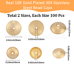 200Pcs 2Styles 304 Stainless Steel Bead Caps&nbsp;STAS-BBC0010-98