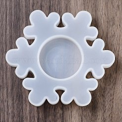 キャンドル作りのための DIY シリコン  ホワイト  スノーフレーク  9.5x8.45x1.7cm  内径：4.05のCM&nbsp;SIL-U003-01B