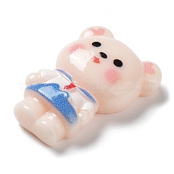 海をテーマにした漫画の不透明樹脂カボション  ライトスカイブルー  クマ  25x17x7.5mm&nbsp;RESI-G071-03I