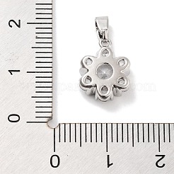 Brass Micro Pave Clear Cubic Zirconia Pendants&nbsp;ZIRC-L104-012P