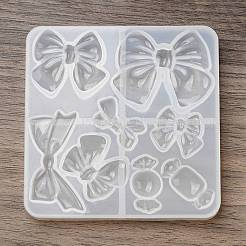 キャンディーとちょう結びの形の DIY シリコンモールド  レジン型  UVレジン用  エポキシ樹脂工芸品作り  ホワイト  82x83x8.5mm  内径：13~32x21~42mm&nbsp;SIMO-C005-02B