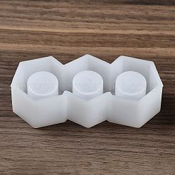DIY キャンドルスティック シリコン型  キャンドル作り用  ホワイト  六角  4.5x11x2.75cm  内径：2.2のCM&nbsp;LS-DIY-G114-03B
