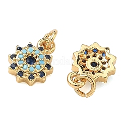 Brass Micro Pave Cubic Zirconia Pendants&nbsp;KK-A291-30G