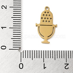 201ステンレススチールペンダント5個  レーザー切断  マイクチャーム  ゴールドカラー  17.5x9.5x1mm  穴：1.2mm&nbsp;STAS-B064-11G