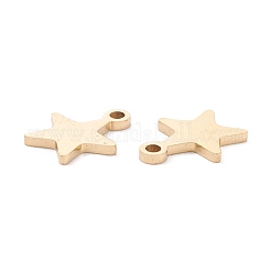 イオンプレーティング（IP）316サージカルステンレススチールチャーム  スター  24KGP本金メッキ  9.5x8x1mm  穴：1.2mm&nbsp;STAS-H163-16G