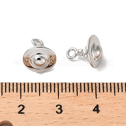ラックメッキ真鍮製プラネットチャーム  土星  プラチナメッキ  10.5x9mm  穴：1.6mm&nbsp;KK-Q807-03P