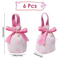 Heart Print Cloth Jewelry Drawstring Gift Bags&nbsp;ABAG-WH20015-11
