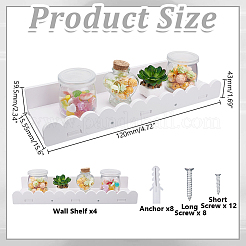 木製の子供部屋用壁面収納ラック  長方形  ホワイト  120x396x395mm&nbsp;AJEW-WH0673-58