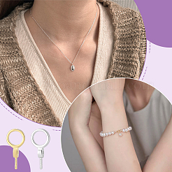 10個2色925スターリングシルバースクリューアイペグベイル  リング  片穴ビーズ  ミックスカラー  12x6x3mm  穴：4mm  ピン：0.7mm  5個/カラー&nbsp;STER-ME0001-53