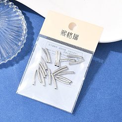 シェグレイスの真鍮製チューブビーズ  カーブチューブ  カドミウムフリー＆ニッケルフリー＆鉛フリー  プラチナメッキ  14.8x2mm  穴：1.6mm&nbsp;XGRPCP996-258P